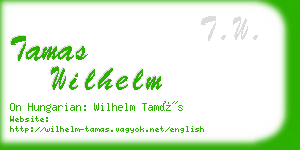 tamas wilhelm business card
